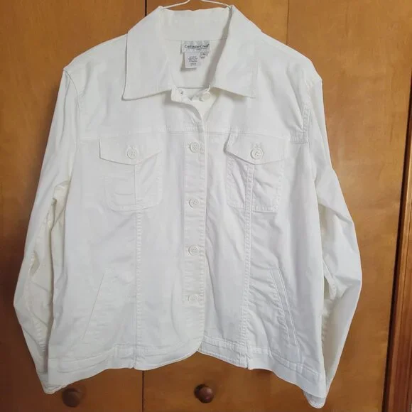 Coldwater Creek Blazer Lightweight Large Petite LP BOHO Casual Chic Coastal EUC - Picture 2 of 11